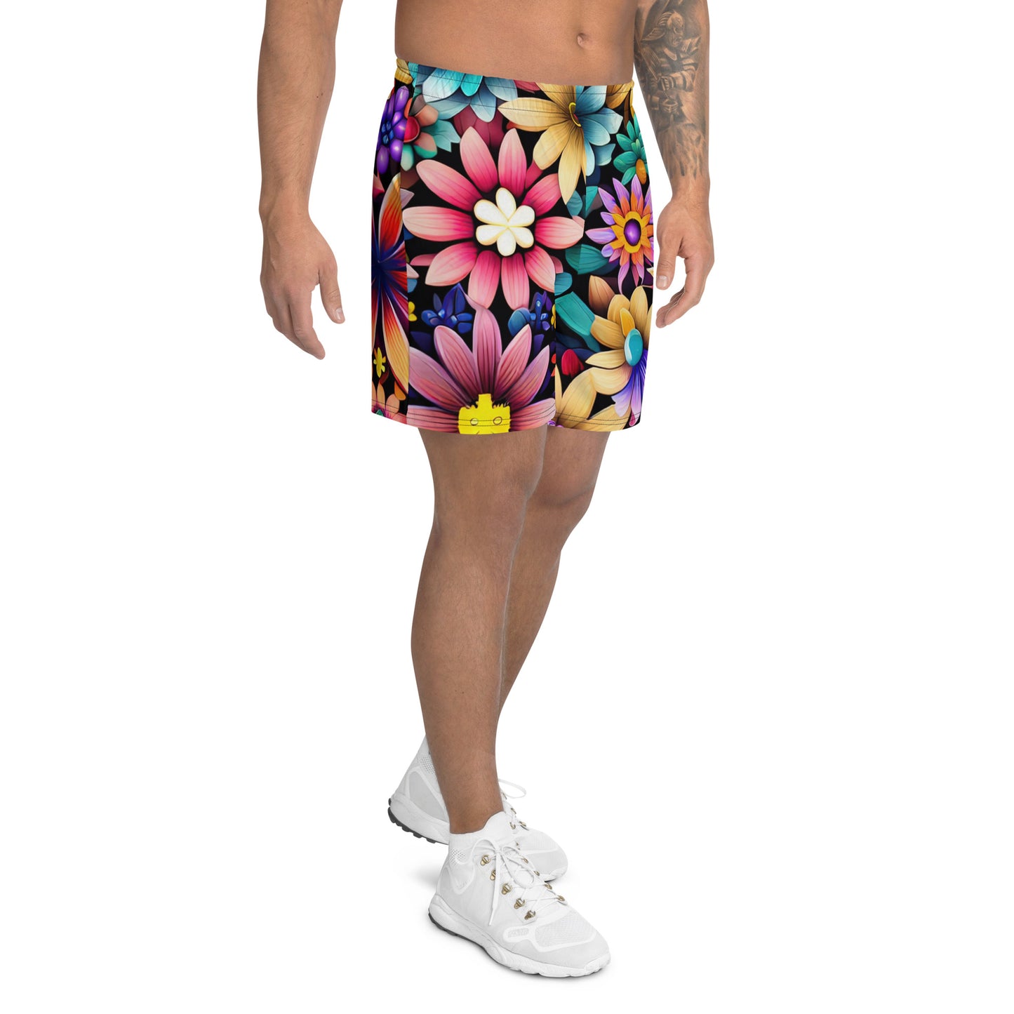 DMV 0265 Floral Men's Recycled Athletic Shorts