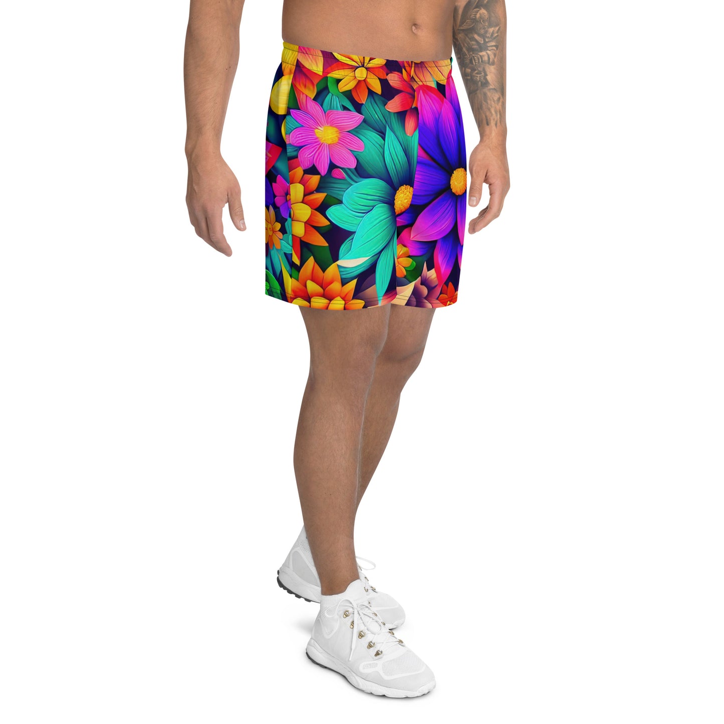DMV 1466 Floral Men's Recycled Athletic Shorts
