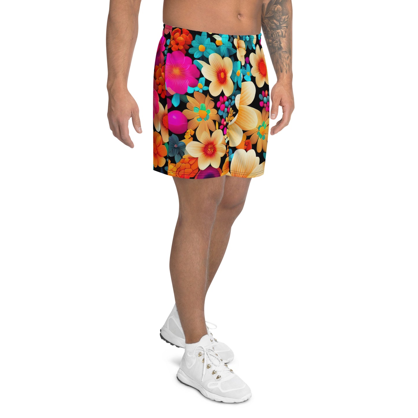 DMV 0259 Floral Men's Recycled Athletic Shorts