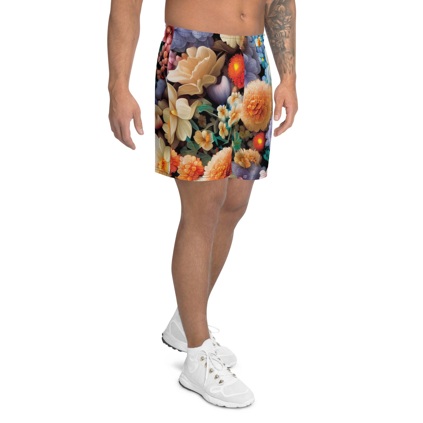 DMV 0302 Floral Men's Recycled Athletic Shorts