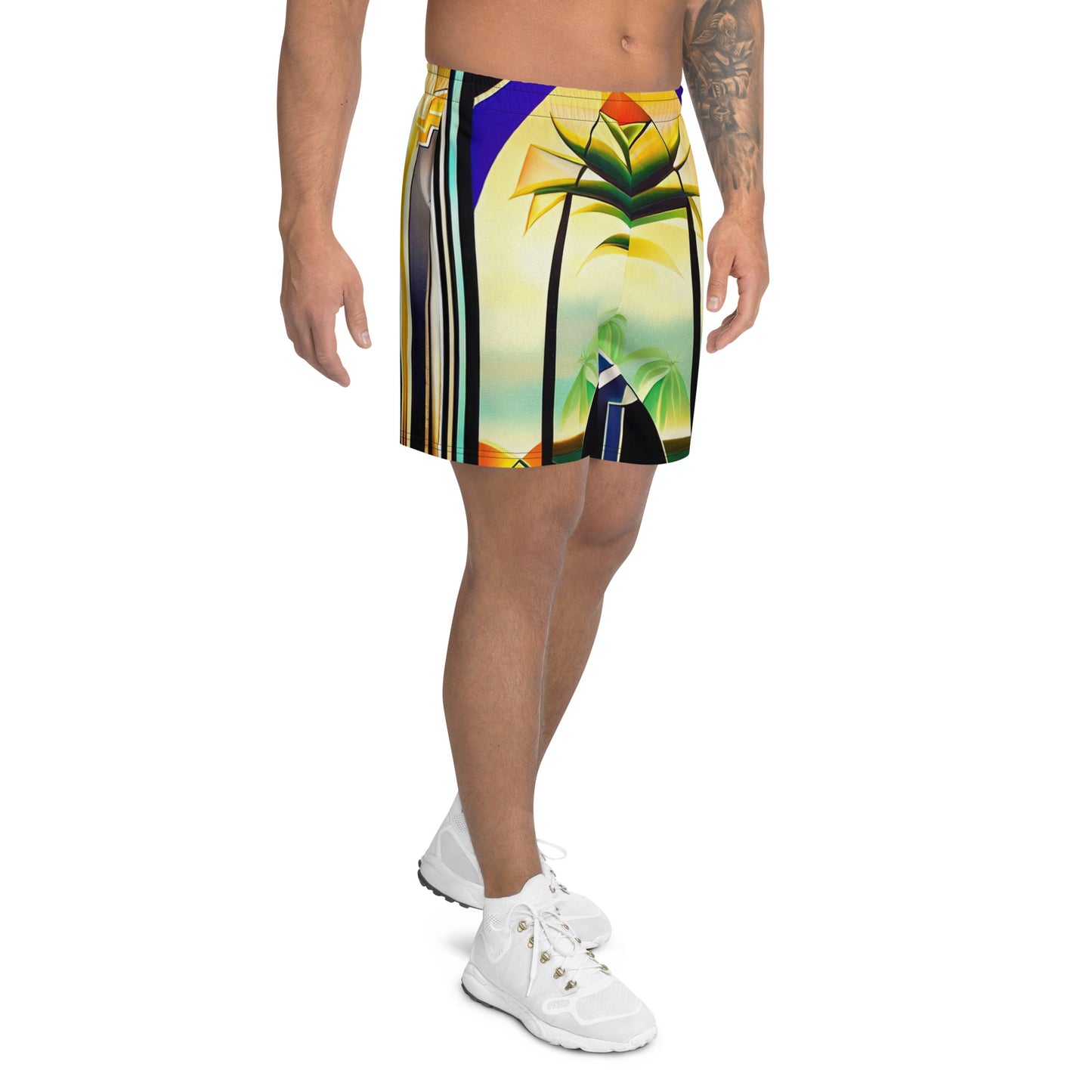 DMV 0258 Retro Art Men's Recycled Athletic Shorts