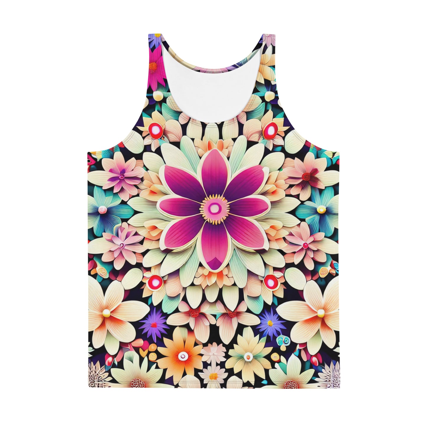 DMV 0307 Floral Unisex Tank Top