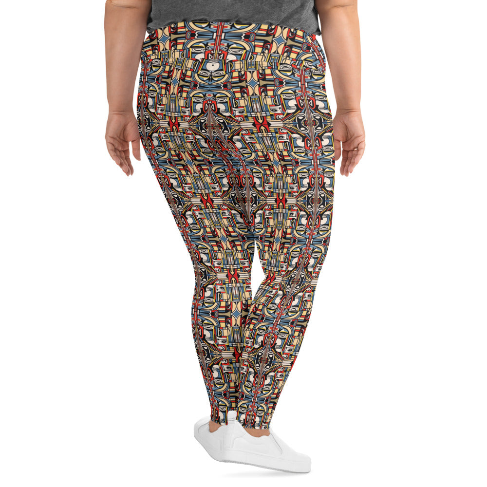 DMV 0283 Chic Boho All-Over Print Plus Size Leggings