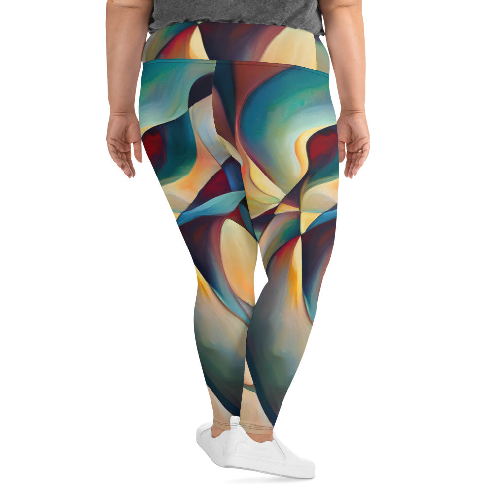 DMV 0243 Abstract Art All-Over Print Plus Size Leggings