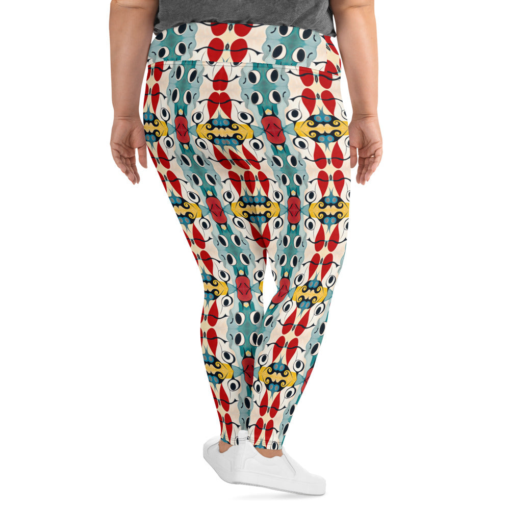 DMV 0230 Vintage Artsy All-Over Print Plus Size Leggings