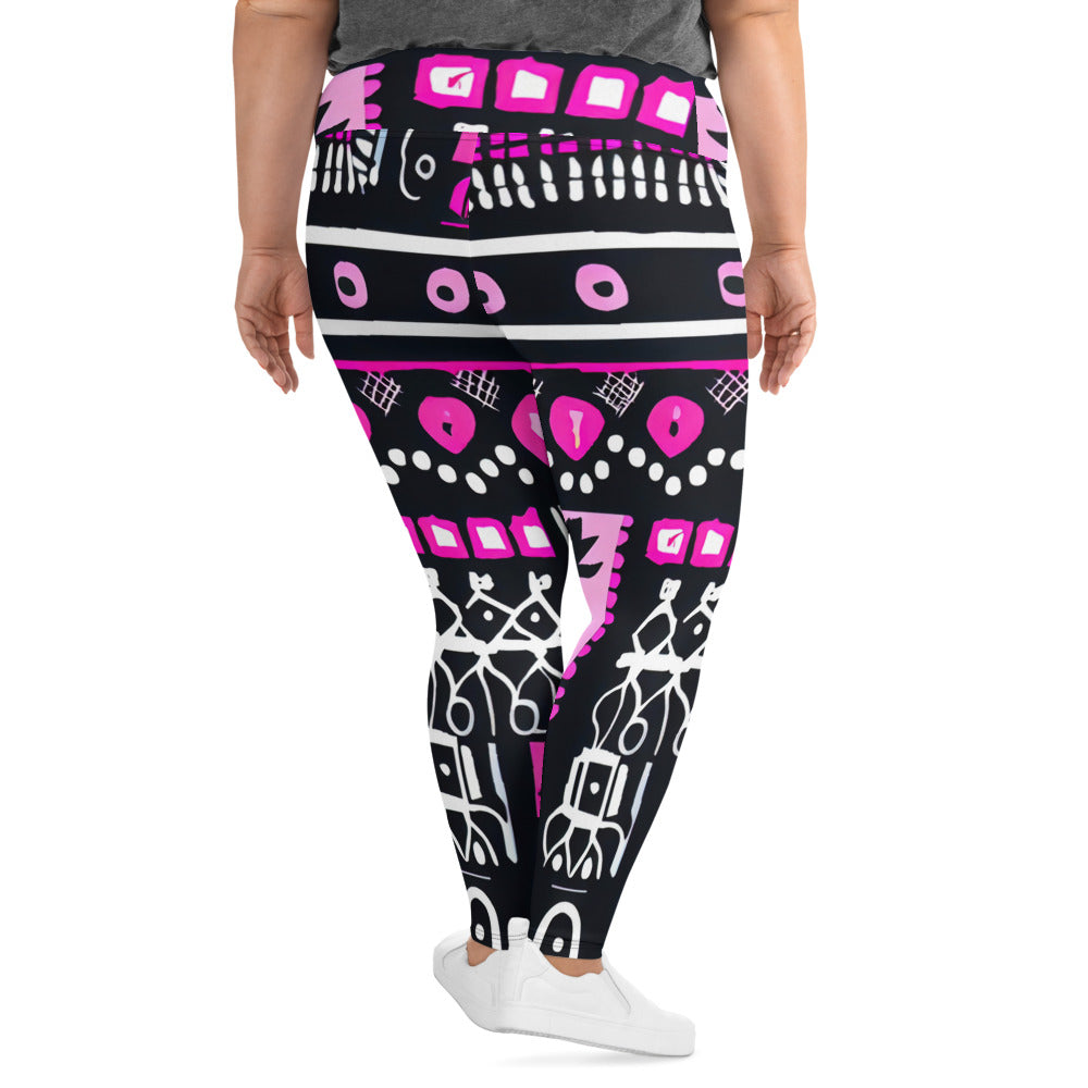 DMV 0026 Boho All-Over Print Plus Size Leggings