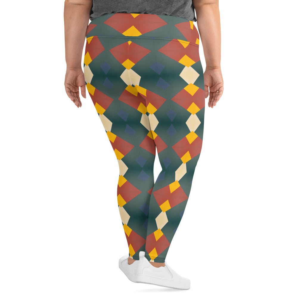 DMV 0057 Classic Boho All-Over Print Plus Size Leggings