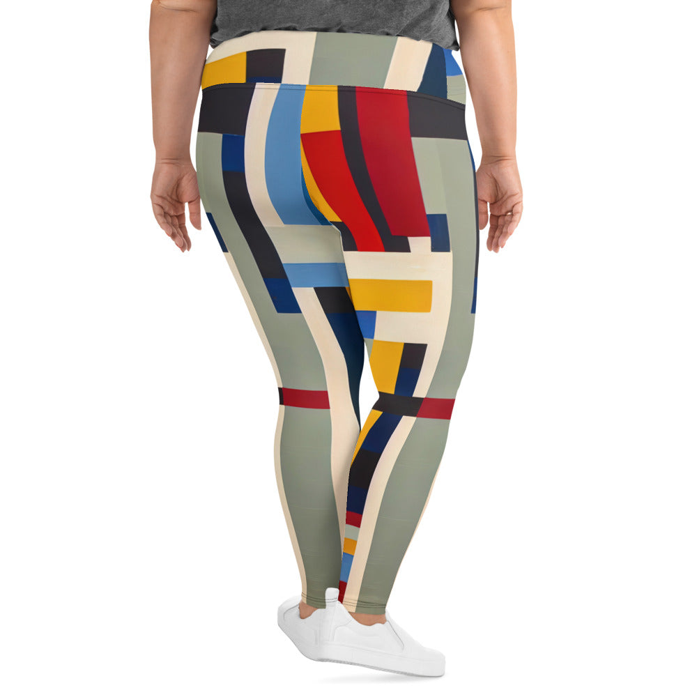 DMV 0072 Abstract Art All-Over Print Plus Size Leggings