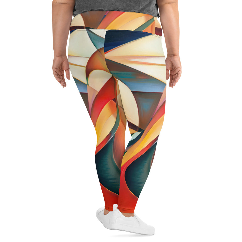 DMV 0015 Abstract Art All-Over Print Plus Size Leggings