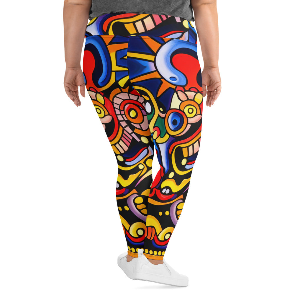 DMV 0051 Psy Art All-Over Print Plus Size Leggings