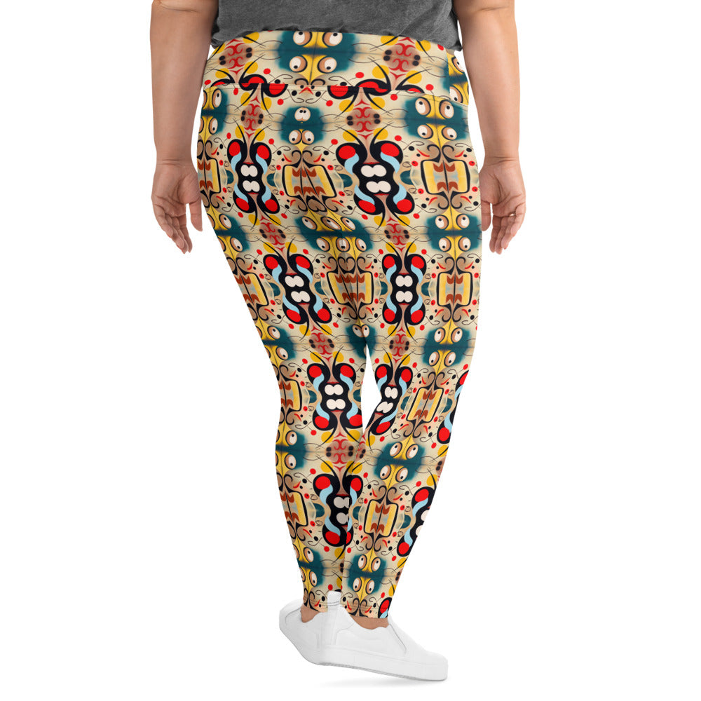 DMV 0040 Vintage Artsy All-Over Print Plus Size Leggings