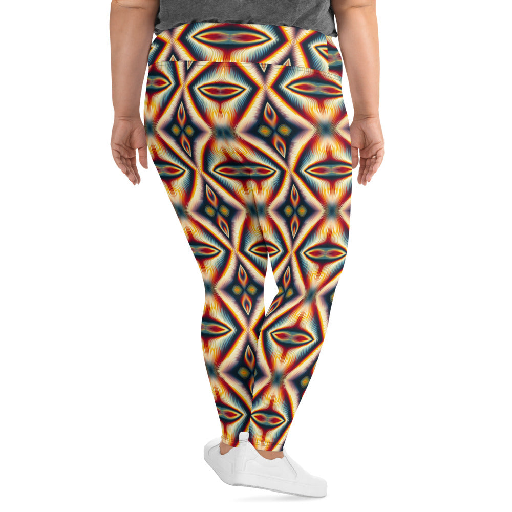 DMV 0075 Psy Artsy All-Over Print Plus Size Leggings