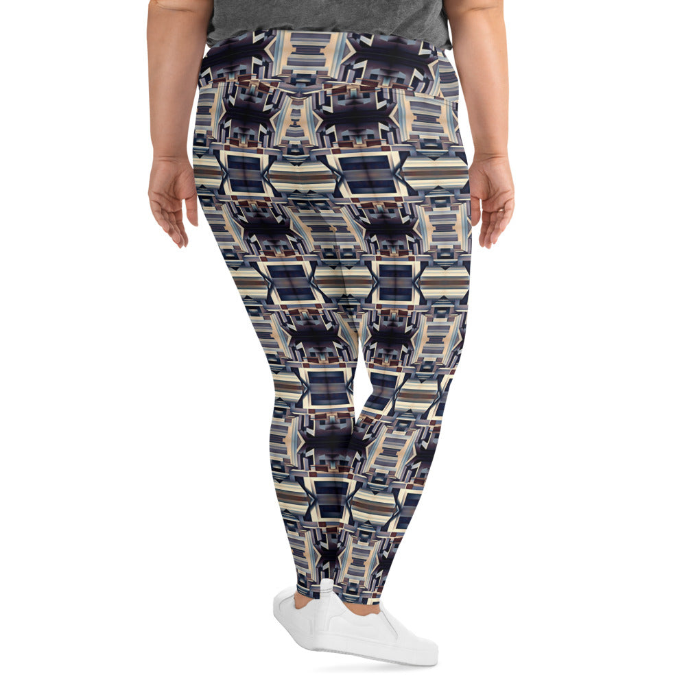 DMV 0058 Conceptual Artsy All-Over Print Plus Size Leggings