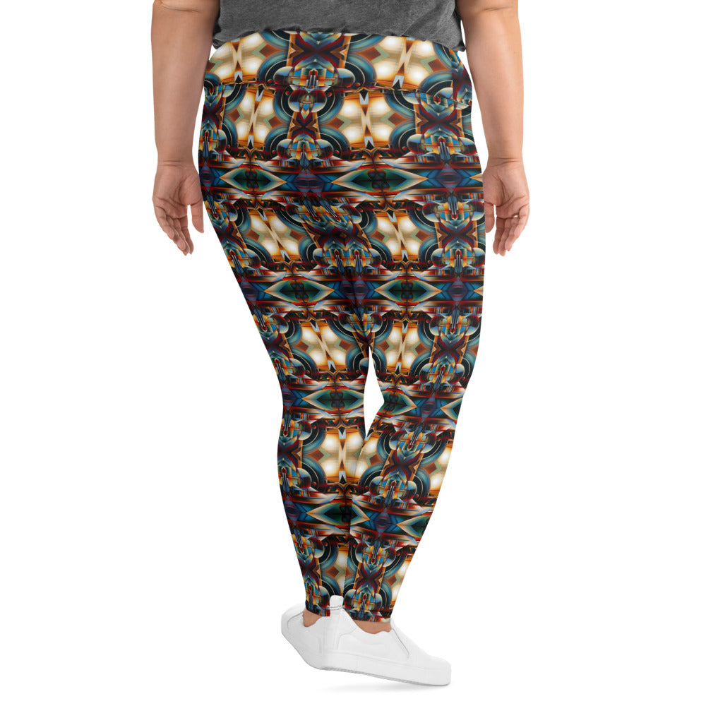 DMV 0127 Conceptual Artsy All-Over Print Plus Size Leggings