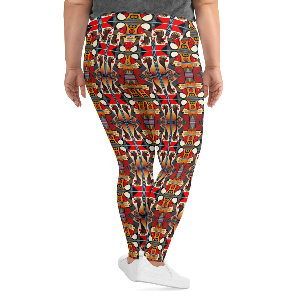 DMV 0208 Chic Boho All-Over Print Plus Size Leggings