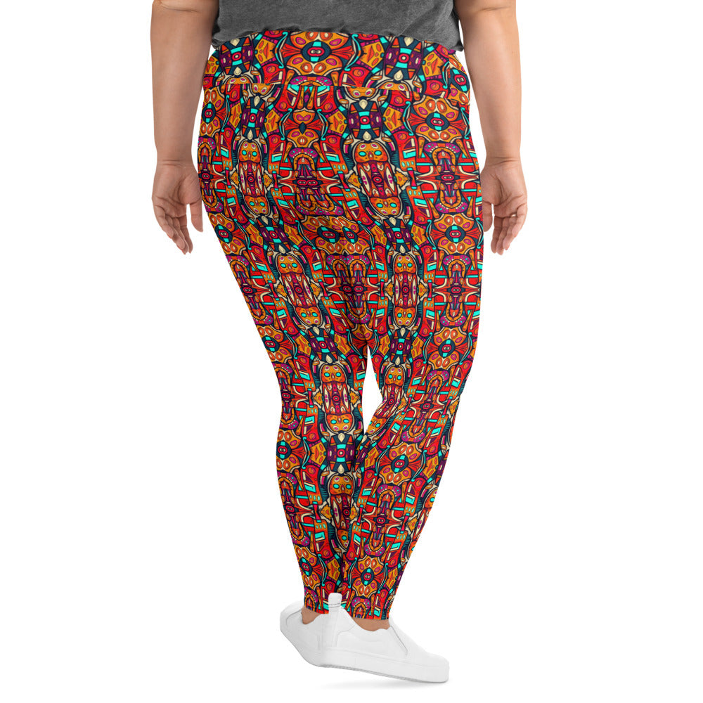 DMV 0110 Psy Artsy All-Over Print Plus Size Leggings