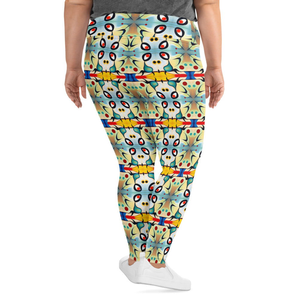 DMV 0102 Vintage Artsy All-Over Print Plus Size Leggings