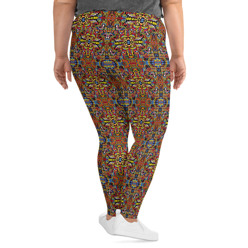 DMV 0108 Psy Artsy All-Over Print Plus Size Leggings