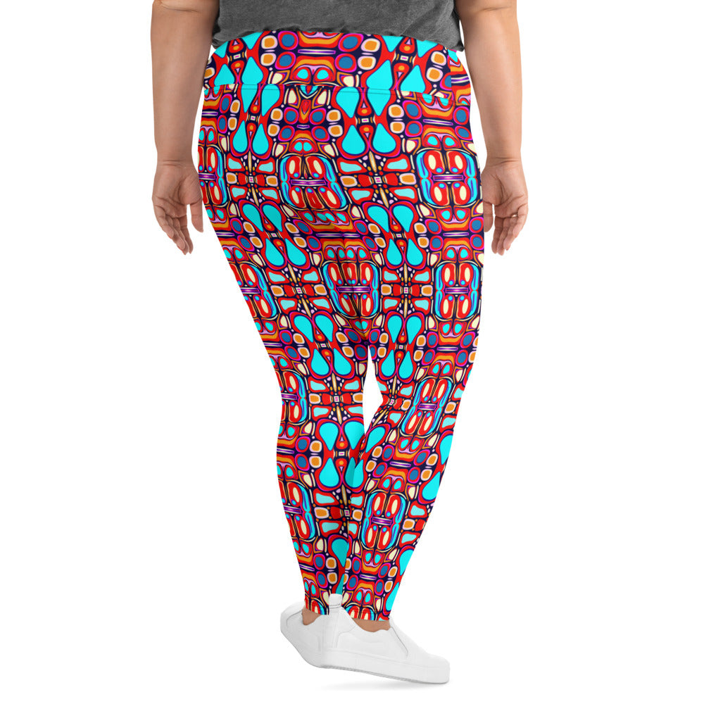 DMV 0094 Vintage Artsy All-Over Print Plus Size Leggings