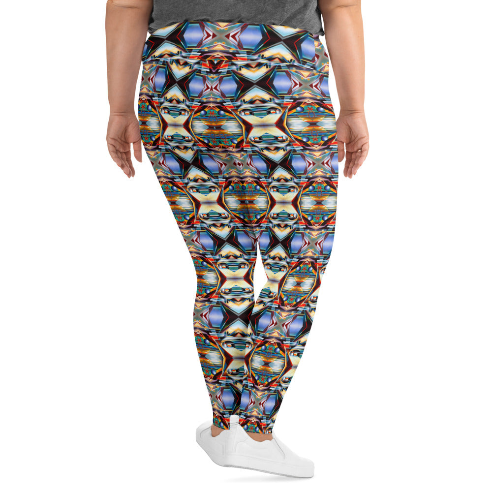 DMV 0221 Conceptual Artsy All-Over Print Plus Size Leggings