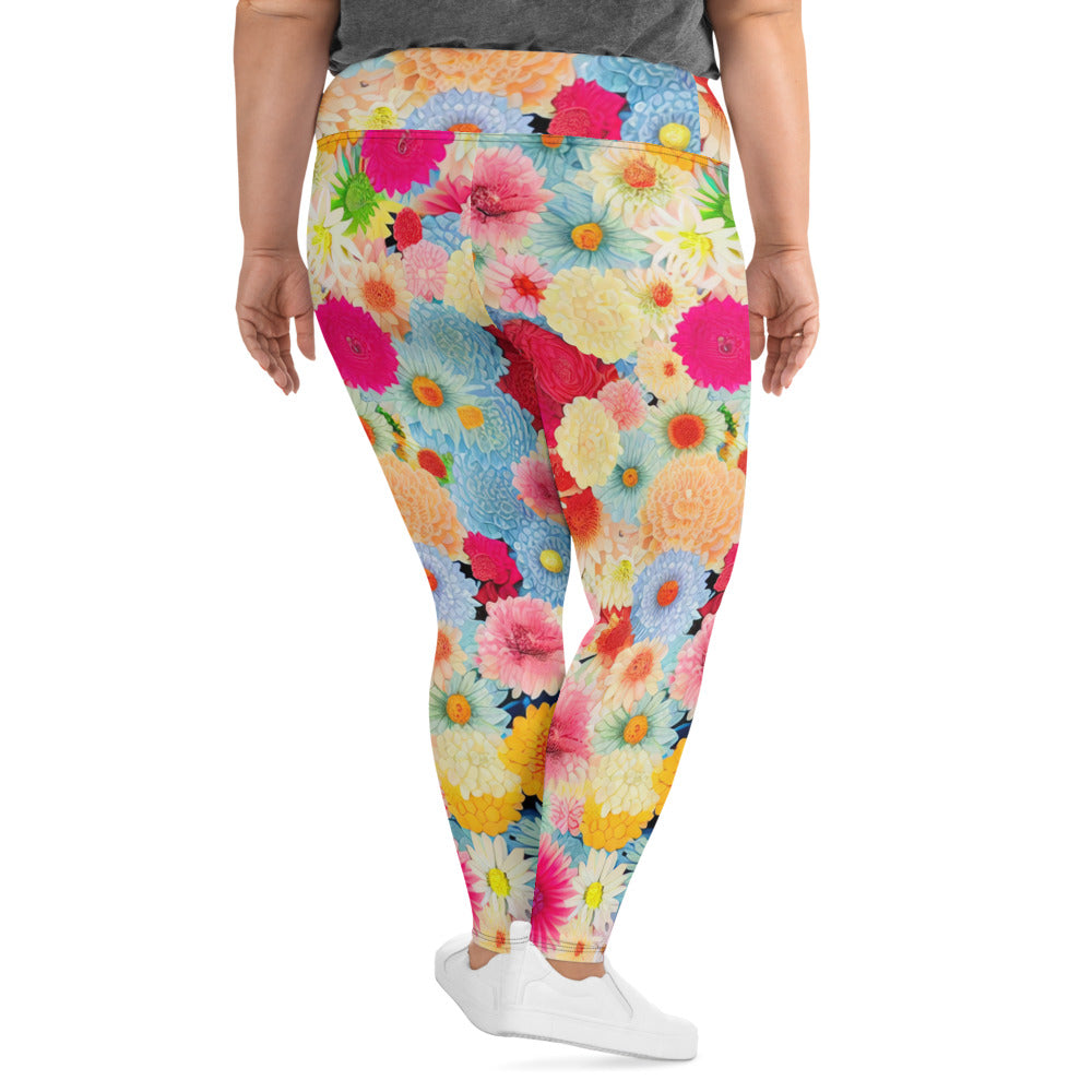 DMV 0106 Floral All-Over Print Plus Size Leggings