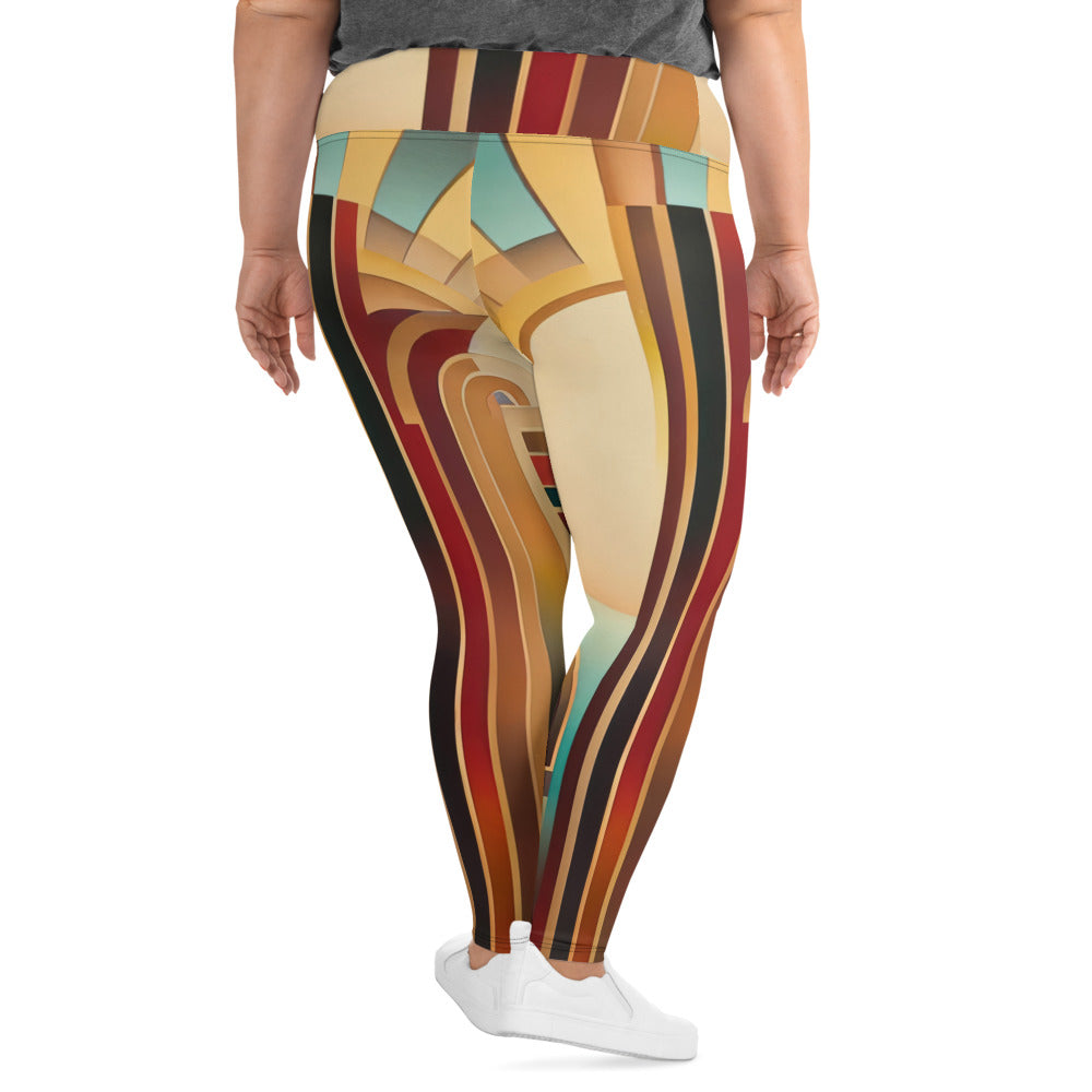 DMV 0165 Retro Art All-Over Print Plus Size Leggings