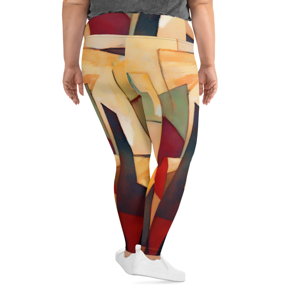 DMV 0251 Abstract Art All-Over Print Plus Size Leggings