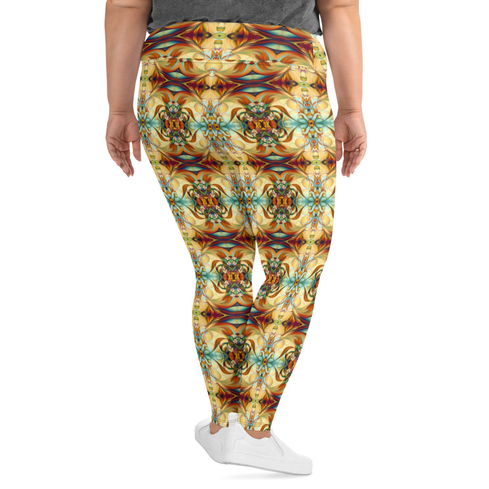 DMV 0123 Chic Boho All-Over Print Plus Size Leggings