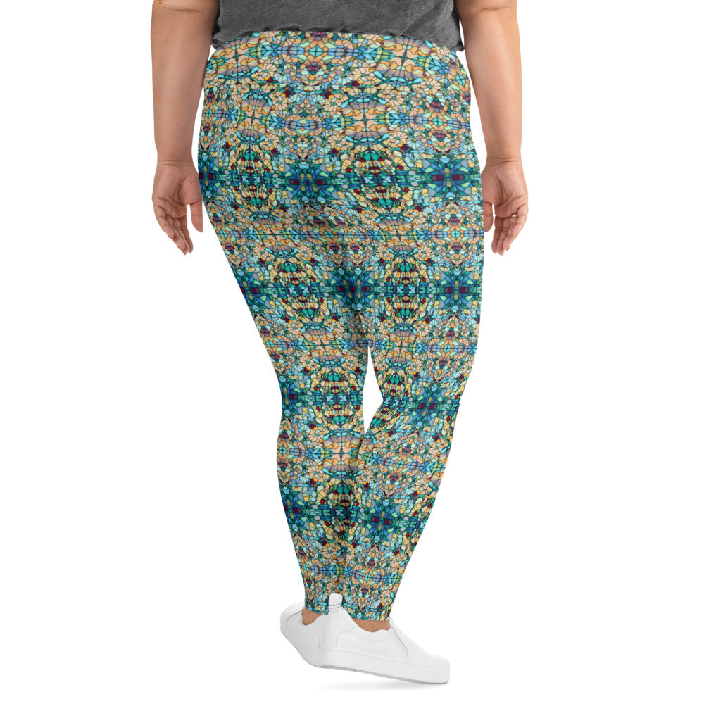 DMV 0254 Chic Boho All-Over Print Plus Size Leggings