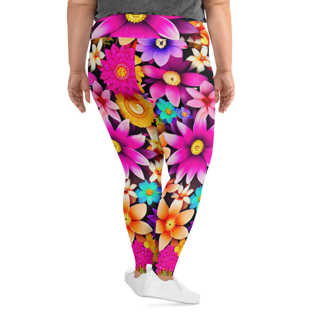 DMV 0136 Floral All-Over Print Plus Size Leggings