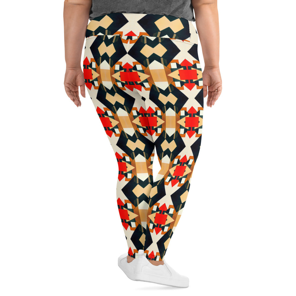 DMV 0138 Geo Boho All-Over Print Plus Size Leggings