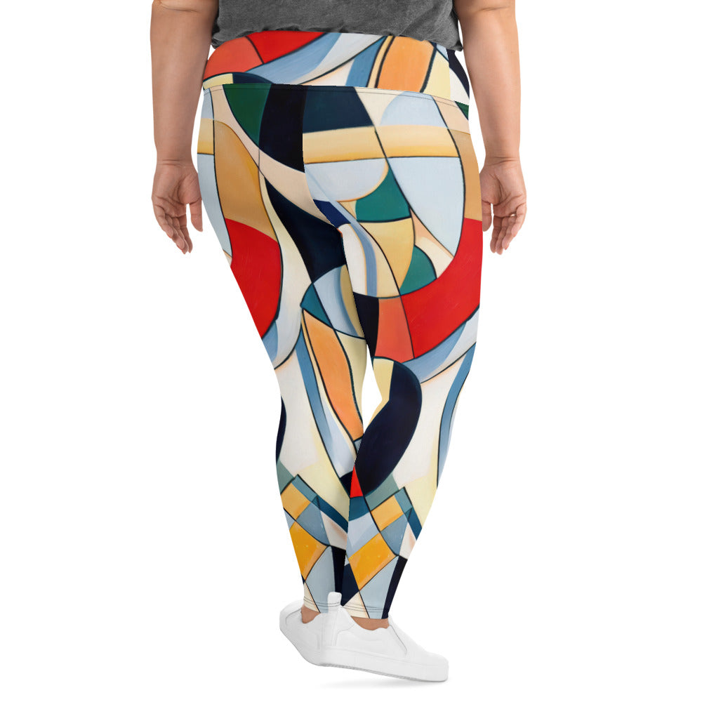 DMV 0144 Abstract Art All-Over Print Plus Size Leggings