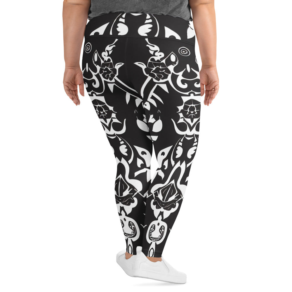 DMV 0140 Boho All-Over Print Plus Size Leggings