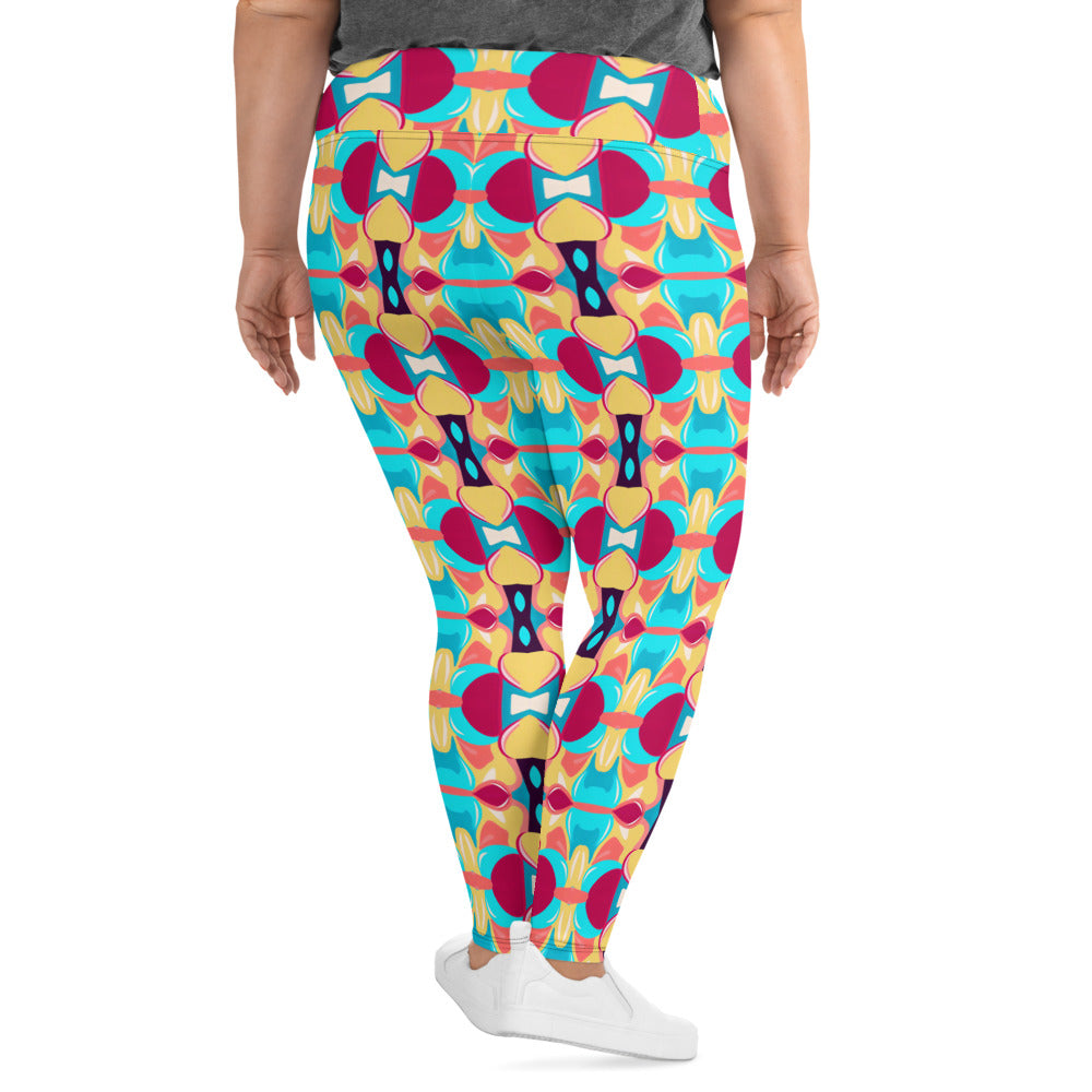 DMV 0134 Vintage Artsy All-Over Print Plus Size Leggings