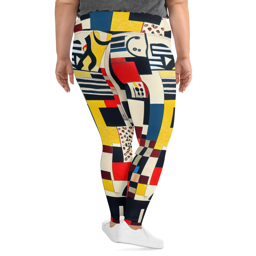 DMV 0141 Retro Art All-Over Print Plus Size Leggings