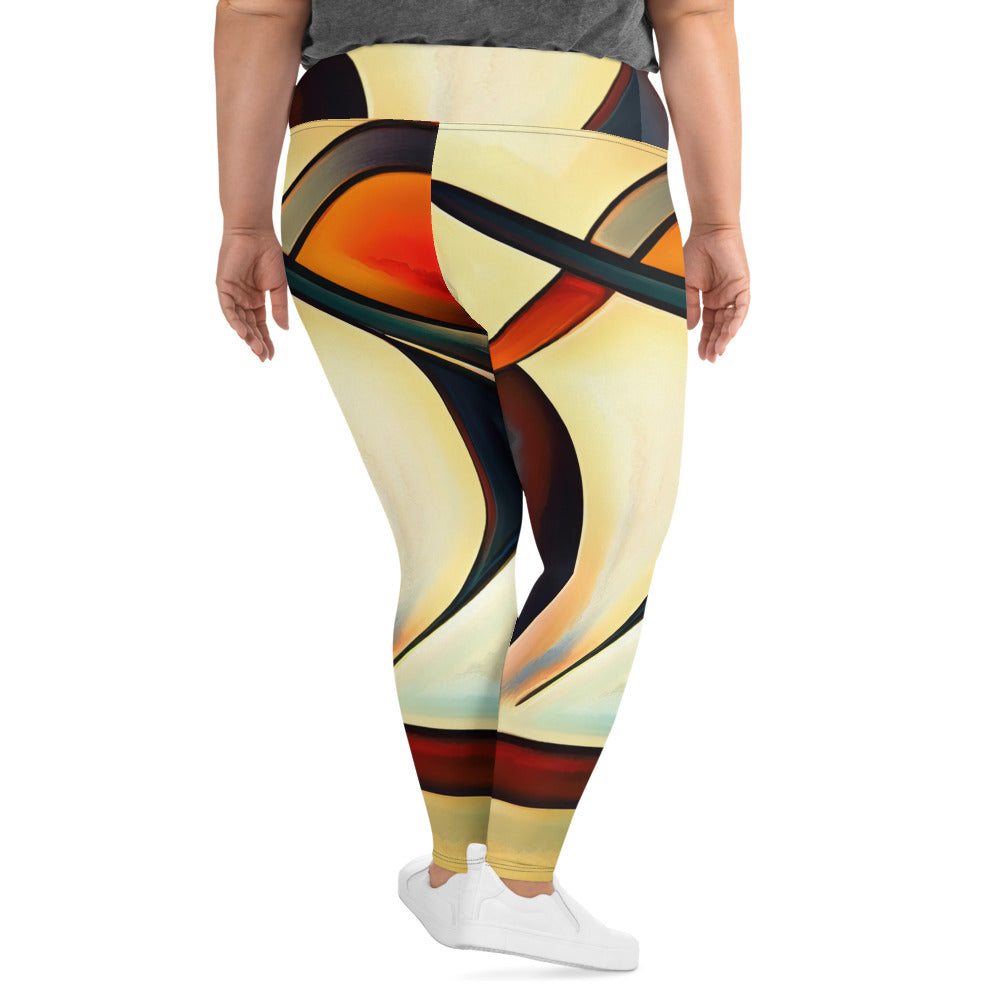 DMV 0181 Abstract Art All-Over Print Plus Size Leggings