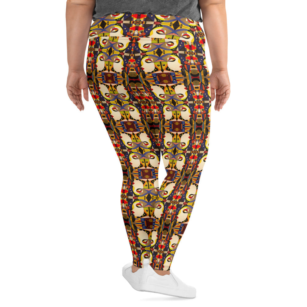 DMV 0176 Chic Boho All-Over Print Plus Size Leggings