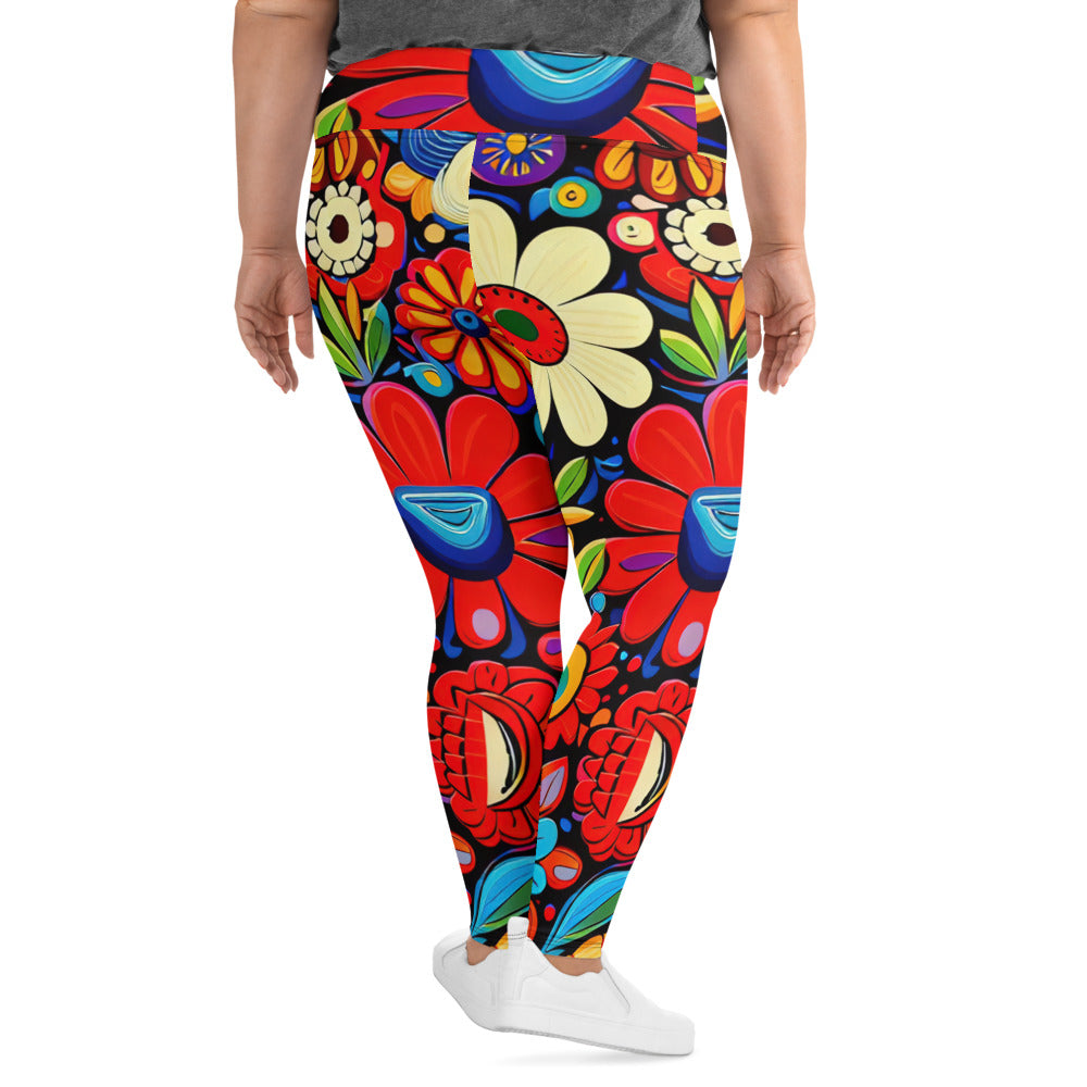 DMV 0178 Floral All-Over Print Plus Size Leggings