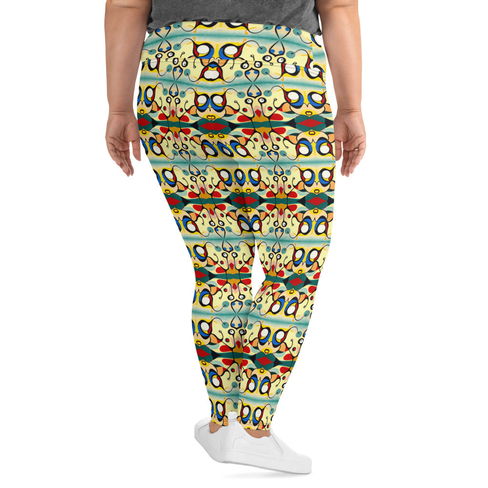 DMV 0405 Vintage Artsy All-Over Print Plus Size Leggings