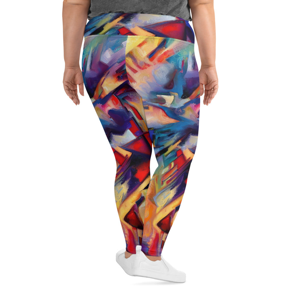 DMV 0308 Abstract Art All-Over Print Plus Size Leggings