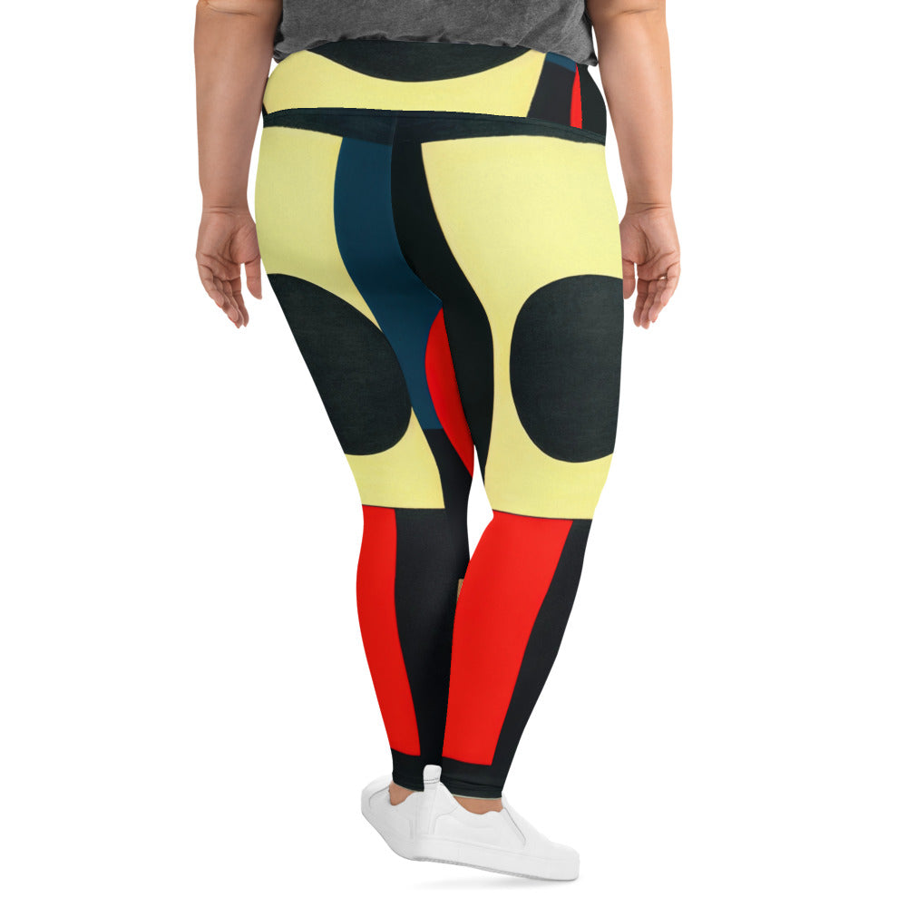 DMV 1351 Abstract Art All-Over Print Plus Size Leggings