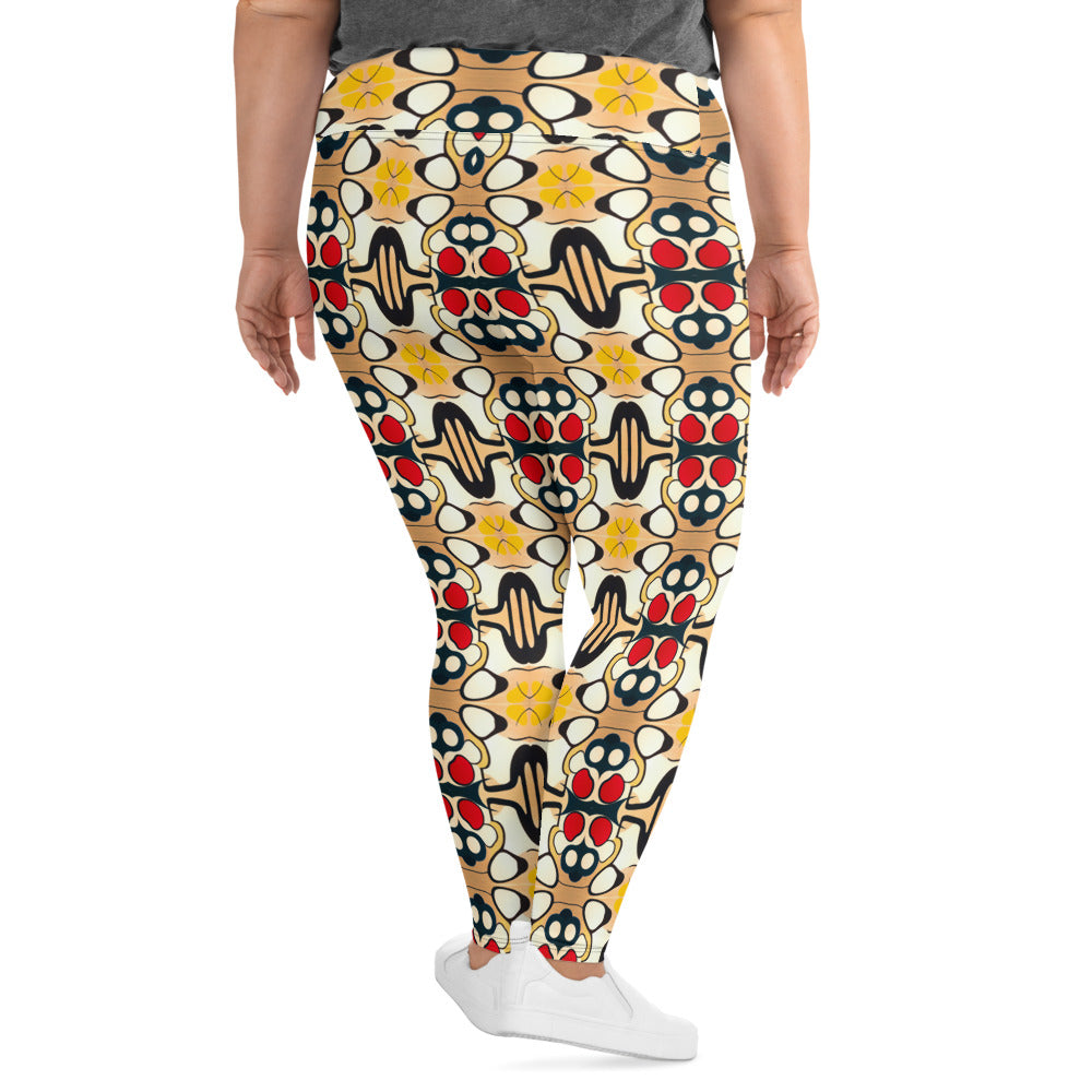 DMV 0204 Vintage Artsy All-Over Print Plus Size Leggings