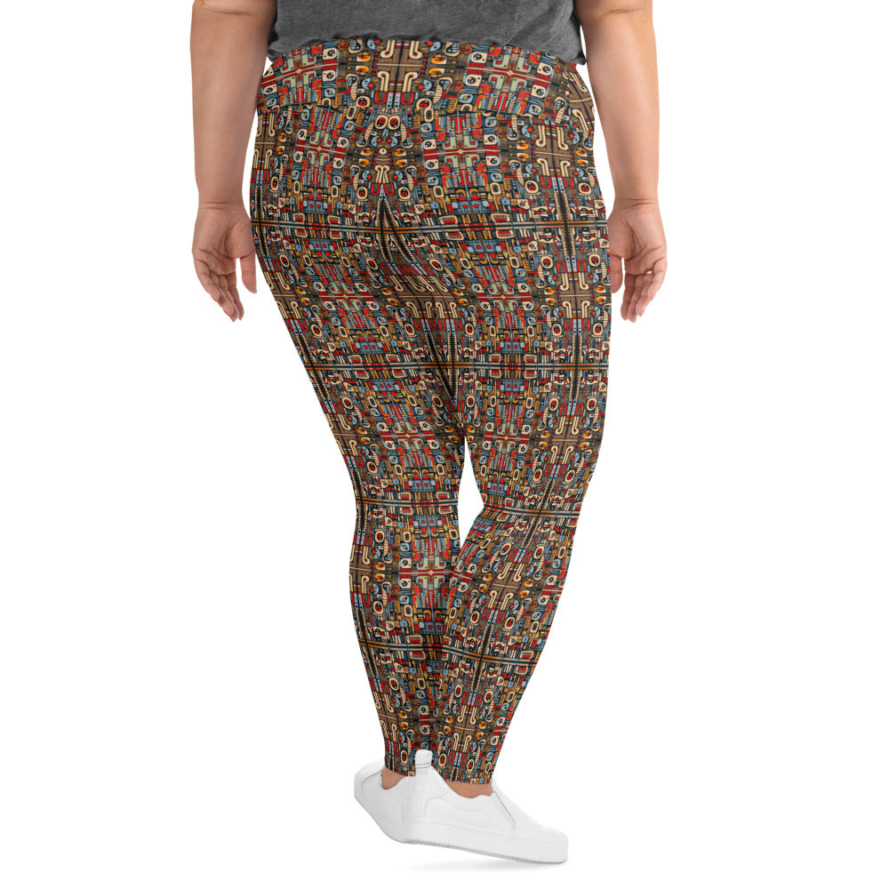 DMV 0280 Classic Boho All-Over Print Plus Size Leggings