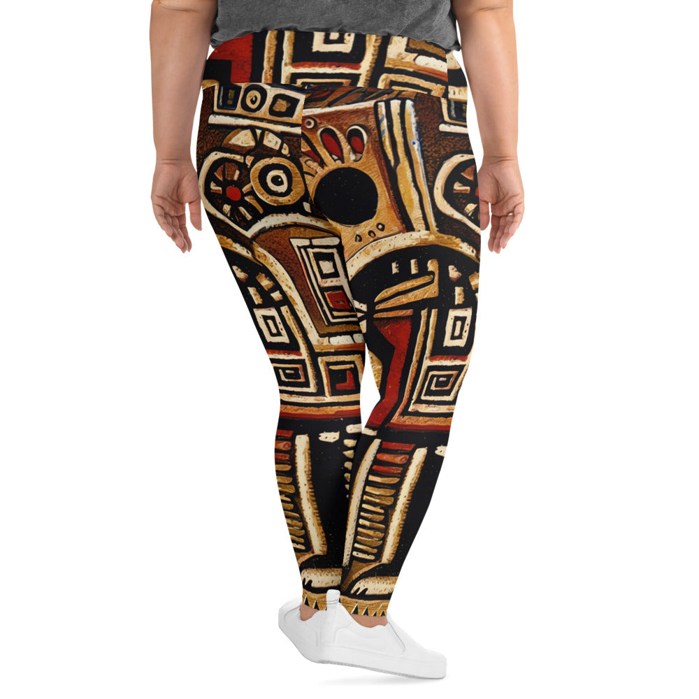 DMV 1521 Retro Art All-Over Print Plus Size Leggings