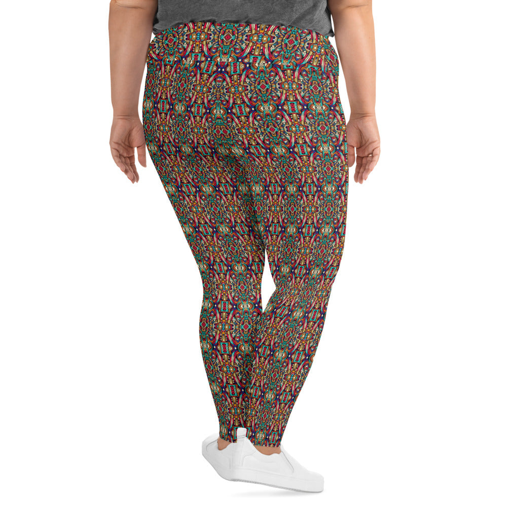 DMV 0198 Chic Boho All-Over Print Plus Size Leggings