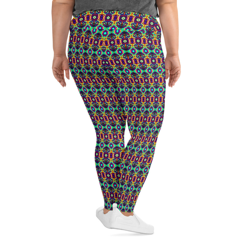 DMV 1465 Psy Artsy All-Over Print Plus Size Leggings