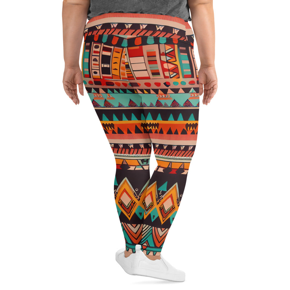 DMV 0415 Boho All-Over Print Plus Size Leggings