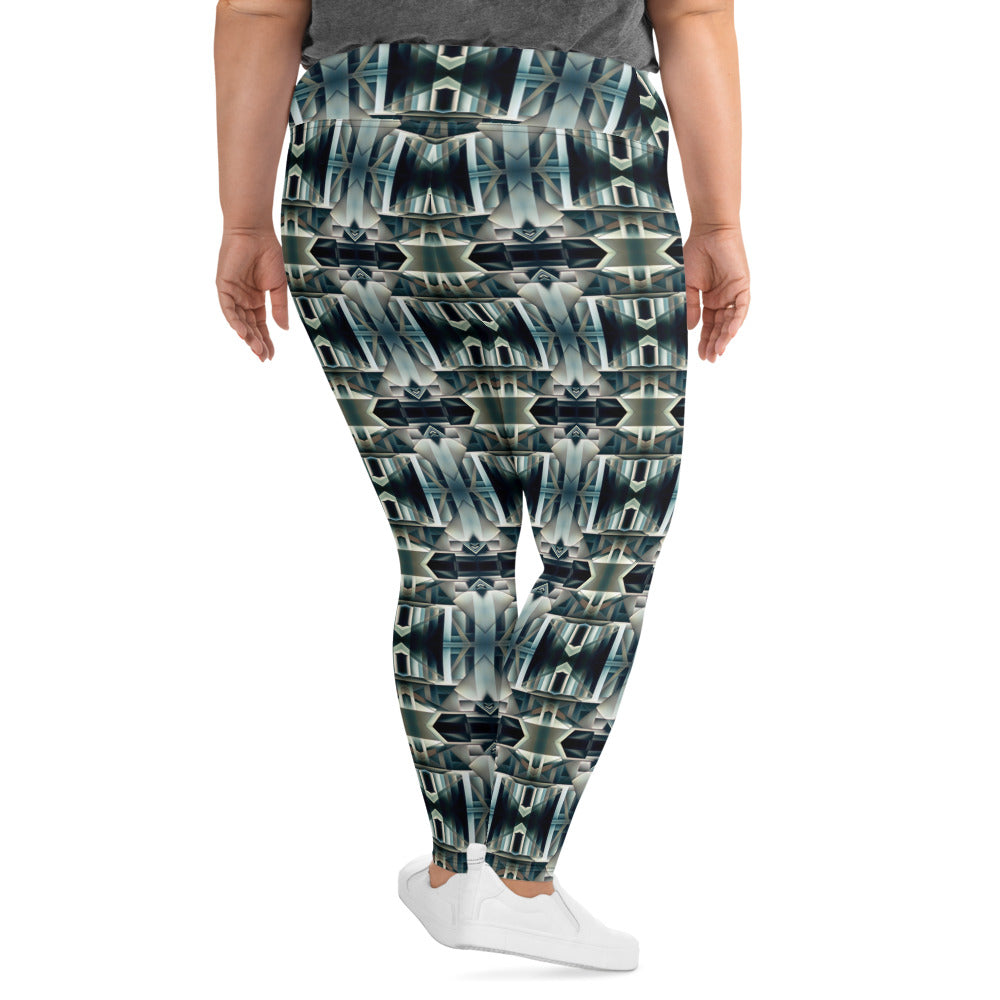 DMV 0414 Conceptual Artsy All-Over Print Plus Size Leggings