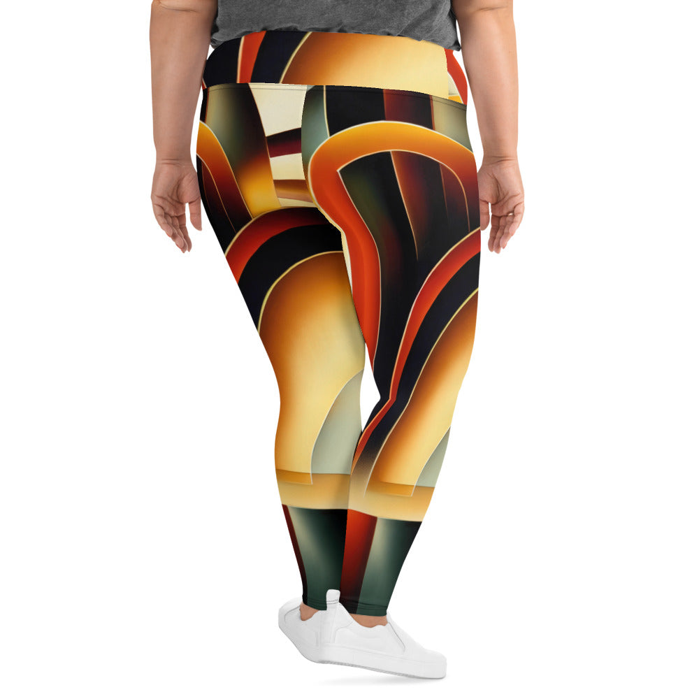 DMV 0261 Retro Art All-Over Print Plus Size Leggings