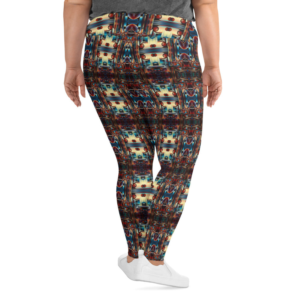 DMV 0188 Conceptual Artsy All-Over Print Plus Size Leggings